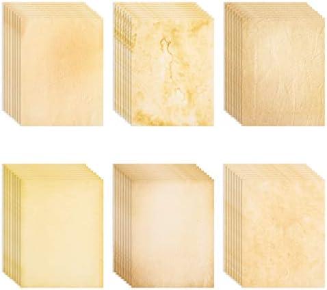 96 Sheets Vintage Style Stationery Paper - DIY Party Invitations, 8.5 x 11 Inch Stained Antique Papers for Letter Writing, Typewriting (Double Sided) - Letter Writing Stationery