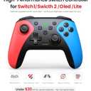 Wireless Switch Controller for Nintendo Switch/Switch 2/Lite/OLED Controller, Switch Controller with a Mouse Touch Feeling on Back Buttons, Extra Switch Pro Controller with Wake-up,Programmable, Turbo Function