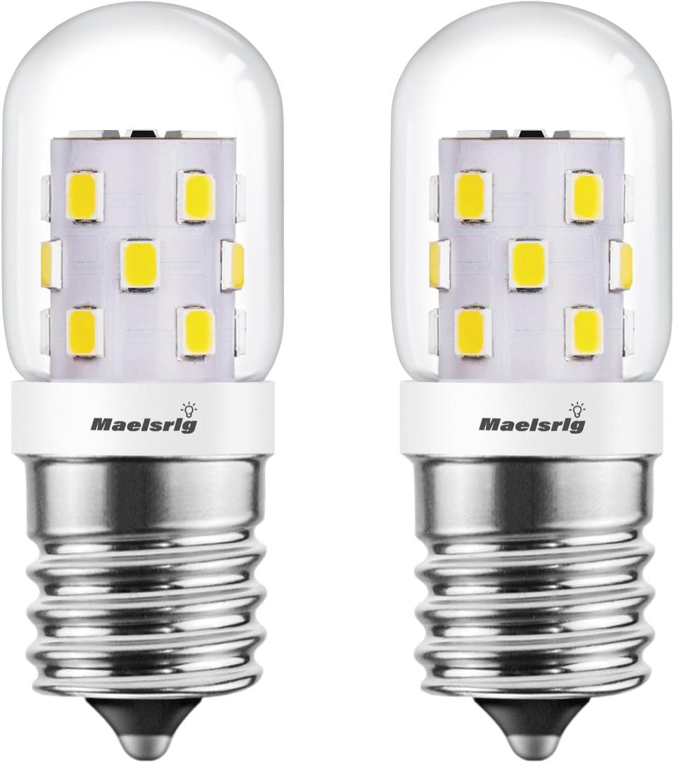 LED Microwave Light Bulbs Under Hood 40W Equivalent, E17 LED Bulb Dimmable for Range Hood, 3W 380 Lumens, LED Appliance Light Bulb Over Stove, Daylight 5000K, 2 Pack