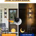 HITTO Porch Lights Outdoor, Dusk to Dawn Outdoor Lighting 15.6'' Outdoor Wall Sconce, IP65 Waterproof LED Exterior Lamp, Ripple Crystal Glass, Black&Gold Modern Porch Light for House Front Door 2 Pack, 15.6IN