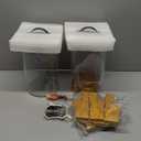 VOVUVK 1.2 Gallon Glass Drink Dispenser For Parties, Beverage Dispenser With Bamboo Wood Stand And Stainless Steel Spigot, Countertop Water Dispenser, Lemonade Dispenser For Wedding, Picnic (2PACK)