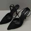 QIY Closed Toe Ankle Strap Heels Women Pumps Pointed Toe Heeled Sandals for Women Stiletto Wedding Dress Shoes (6, Black Lycra)