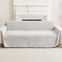 AIVIA Loveseat Cover Sheet Blanket, Reversible Anti Slip Cushion Covers for 2 Seater Couches with Armrest, Love-Seat Furniture Decor Slipcovers Protector for Dogs Cats Pets (Gray White 71"x102")