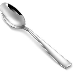 KEAWELL Premium 4-Piece Louis Spoon Set, 18/10 Stainless Steel, Squared Edge, Smooth Finish, Dishwasher Safe (6.4" Teaspoon)