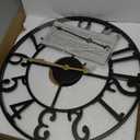 Large Wall Clock for Living Room Decor - 40cm/ 16 Inches Silent Non-Ticking Metal Wall Clocks Battery Operated, Vintage Decorative Modern Wall Clock for Bedroom, Office, Farmhouse Decor (Black - Arabic Numerals)