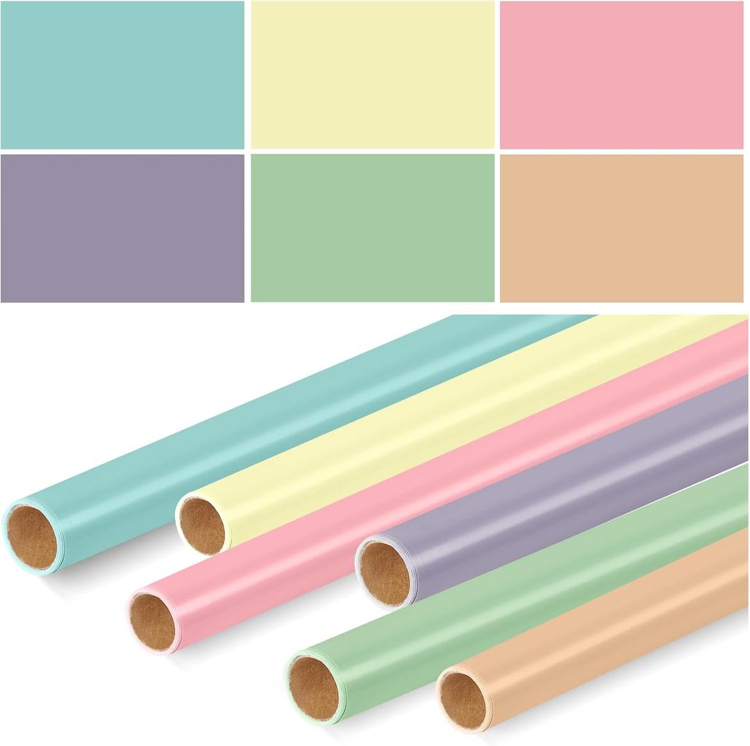 Skyygemm 6 Rolls Bulletin Board Paper Rolls,4 x 24 ft,Pastel Color