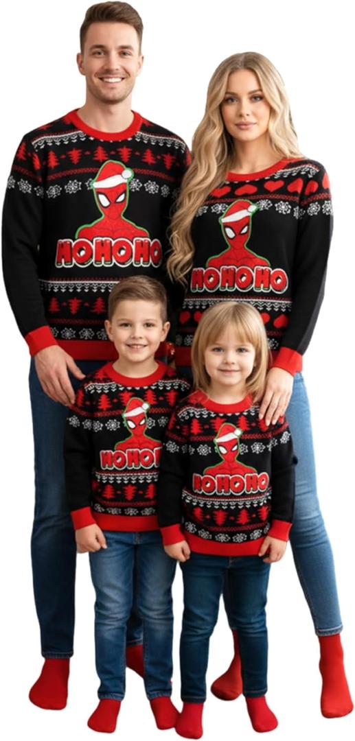 Disney Stitch Christmas Family Matching Snow Sweater Funny Holiday Long Sleeve Crew Neck Pullover Tops Festival Party Sets (Teal, L)