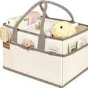 Baby Diaper Caddy Organizer with Handle, Baby Shower Gifts Basket, Nursery Storage Organizer for Newborn, Newborn Essentials Registry Must Have, Portable Car Caddy Organizer for Diapers