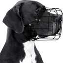 BRONZEDOG Dog Muzzle Adjustable Durable PVC Wire Basket for Large and Extra Large Dogs with Leather Straps Breathable, Drinkable, Training, Prevents Biting (PVC, Great Dane)