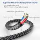 Elebase 1/4 Inch TRS Instrument Guitar Cable 10ft 2Pack,Straight 6.35mm Guitar Bass AMP Cord,Quarter Inch 6.3mm Male Jack Stereo Audio Balanced Line for Electric Guitar,Bass,Keyboard,Amplifier,Speaker