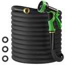 Garden Hose 50 FT, Non-Expanding Lightweight High-Pressure Water Hose with 10 Spray Nozzle, Portable No Kink Flexible Garden Hoses Pipe for Outdoor, Lawn, Yard, Car, House(500 PSI Max, 3/4" GHT)