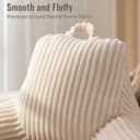 Blissful Diary Reading Pillow for Sitting in Bed, Flannel Back Pillow Bed Sitting Up for Adult & Children, Backrest Cushion for Sit Up in Couch or Floor, Dorm Essentials, Cream White