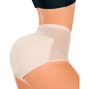 Women Butt Lifter Padded Control Panties Hip Enhancer Underwear Body Shape (XX-Large, 2-apricot9306)
