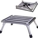 Portable RV Steps Platform Foldable Anti-Slip Rubber Feet 330lbs Load Capacity Durable Ladder Caravan Camping Tool Portable