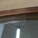 20x30 Inch Dark Walnut Asymmetrical Wood Wall Mirror for Entryway