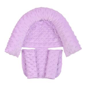 Baby Infant Head and Neck Support Pillow with Seat Belt for Car Seat -Extra Soft 3-in-1 Toddler Car Seat Insert Cushion Pad for Car Seats Purple