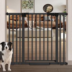 Amibud 41" Extra Tall Baby Gate for Big Dog No Jumping Over, 30-48.8" Wide Pet Safety Gate Indoor for Doorways No Drilling, Auto Close Child Puppy Gates for Stairways Pressure Mounted (Black)