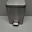 EKO Madison Brushed Stainless Steel 1.6 Gal/6L Bathroom Small Step Trash Can or Recycling Bin, Removable Inner Liner, Soft Close Lid, Fingerprint Resistant Finish