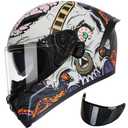 TRIANGLE Full Face Motorcycle Helmet DOT Approved, Dual Visor for Adults, Medium