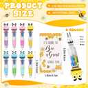 Sayglossy 24 Sets Bee Party Favor Pens Gifs Bulk, 4-in-1 Multicolor Ballpoint Pen with Positive Cards for Teacher Coworker Employee Appreciation Gifts