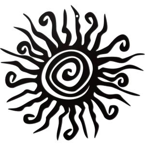 Zonon 1 Pcs Wacky Sun Metal Wall Art Outdoor Decor 11.81 Inch Rust Proof Sun Wall Decor Hanging Outdoor Plaques for Home Garden Patio Bedroom Living Room Office Kitchen(Black)