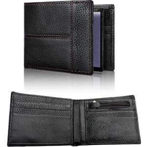 Stylish Men's Wallet, Genuine Leather Bifold Wallet with RFID Blocking Technology Individual Coin Pocket A wallet Essential For Business, Leisure, And Travel