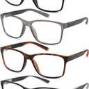 Blue Light Blocking Reading Glasses for Men 4-Pack Stylish Computer Readers with Spring Hinges,Anti Glare/Eye Strain Filter UV Ray Lightweight Reader Eyeglasses,+1.25 Magnification Strength