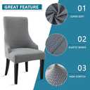 Liykimt Stretch Wingback Side Chair Slipcover-Accent Chair Cover Jacquard with Arm,Washable Upholstered Arm Dining Chair with Nailed Trim Protector for Dining Living Room