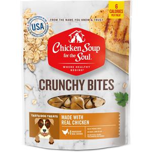 Chicken Soup For The Soul Pet Food Crunchy Bites Dog Treats, Chicken, 12 Ounce Bag | Soy, Corn & Wheat Free, No Artificial Flavors or Preservatives, Best By: 11/2025