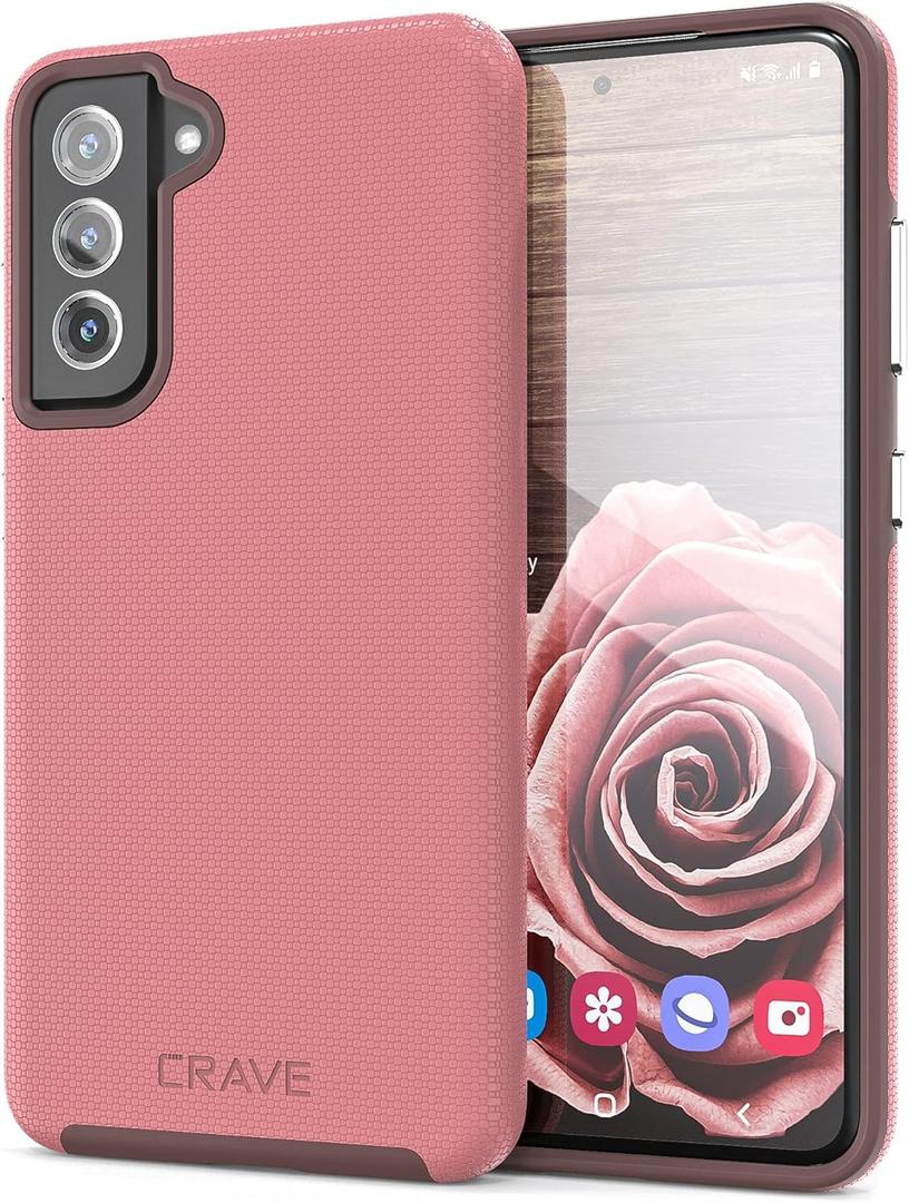 Crave for Galaxy S21 FE Case, Shockproof Protection Dual Layer for Samsung Galaxy S21 FE 5G (6.4 inch) - Berry