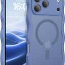 BENTOBEN Magnetic for iPhone 17 Pro Max Case, Cute Wavy [Full Camera Protection][Compatible with MagSafe] Matte Anti-Slip Bumper Women Girls Boys Protective Cover for 17 ProMax 6.9", Sierra Blue