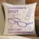 FUTEI Grandma Gifts,Grandma'Spot Throw Pillow Covers 18x18 Inch Set of 1 Christmas Holiday Home Decor for Couch Bed Living Room