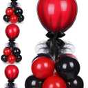 BBTO 4 Set Table Centerpieces Balloons Stand Kit Table Stand Holder with Tulle and Latex Balloons Reusable Centerpiece with Base for Birthday Wedding Halloween Xmas Party(Black and Red)