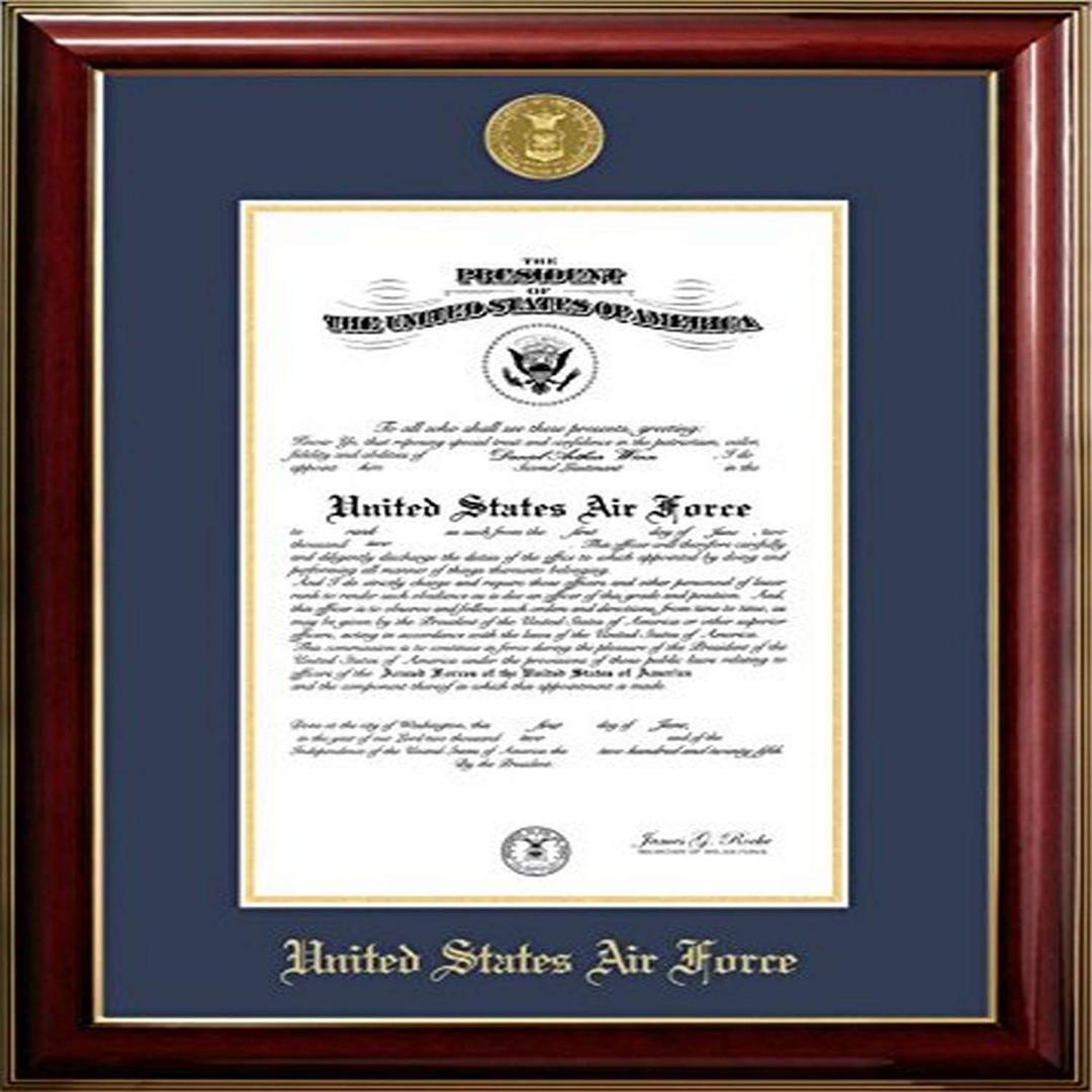 Campus Images AFCCL001 Air Force Certificate Classic Frame with Gold Medallion 10 x 14 Inches Mahogany