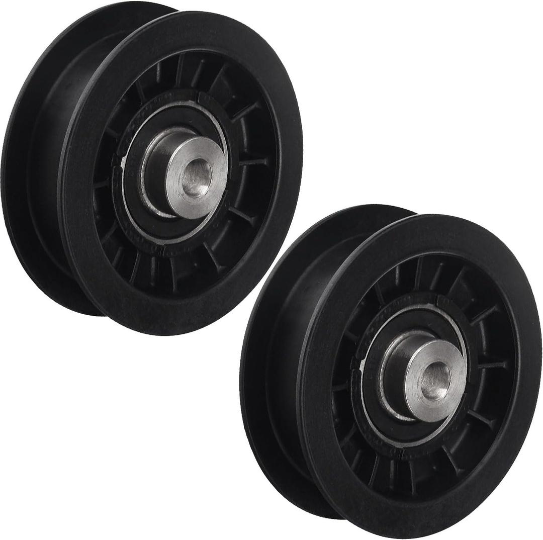 Karbay 539110311 Lawn Tractor Idler Pulley Replacement Compatible with Husqvarna Craftsman Poulan Zero-Turn Mower 14259, 84005748, 607163-3/8" ID & 3-1/2" OD (2 Pack)