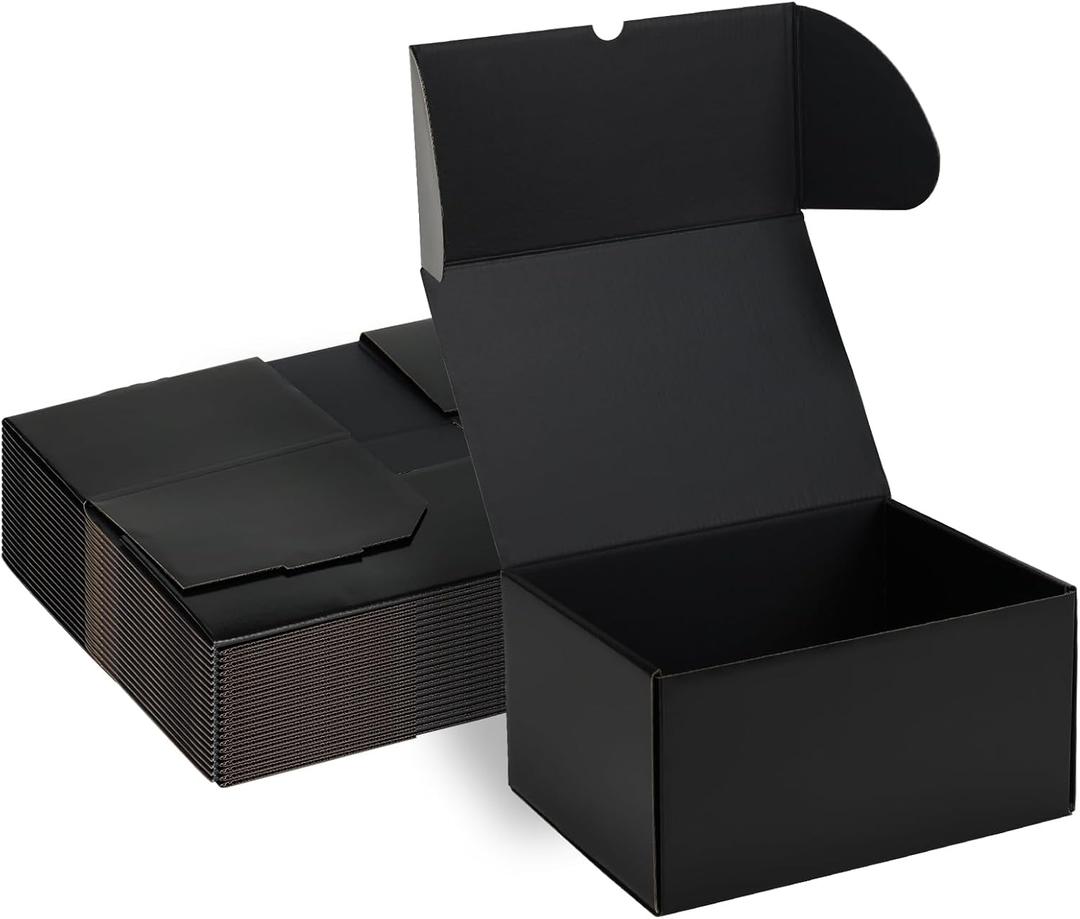 Rempry 10x7x5 Inch Black Shipping Boxes 20 Pack, Cardboard Mailer Boxes for Small Business Mailing