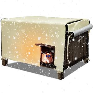 Tudomro Cat House Cover Outdoor Winter 35 x 22.5 x 19.7 Inch Dog Crate, Weatherproof Waterproof Feral House Outdoor Insulated Crate Cover for Cat Puppy and Small Pets