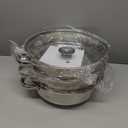 Steamer Pot for Cooking 11 inch Steamer Pot, 3-tier Multipurpose 18/8 Stainless Steel Steam Pot Cookware with Lid for Vegetable, Dumpling, Stock, Sauce, Food