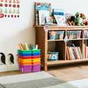 Threehoney 12 Pack Classroom Caddy 3 Compartment with Handle, Multicolor