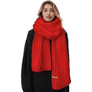 Winter Chunky Knit Scarfs Women's Thick Warm Knit Scarves Soft Long Chunky Knitted Scarf for Outddor Men & Women (6910in, Black)