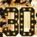4FT Marquee Light Up Numbers, Black Giant Marquee Number 30, Pre-Cut Foam Board Set Can Be Used for Birthdays,Weddings,Party Anniversaries