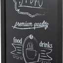MyGift 36 x 24 Inch Large Wall Mounted Matte Black Metal Framed Chalkboard Sign, Vertical or Horizontal Hanging Office Erasable Blackboard, Chalk Message Writing Menu Board