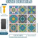 CHGCRAFT 36 Pcs 9 Style Mosaic Art Tile Stickers Mandala Patterns Peel and Stick Wall Tile Stickers Waterproof Self Adhesive Stick on Tiles Decals for Kitchen Bathroom Wall Art Decor, 44 Inch