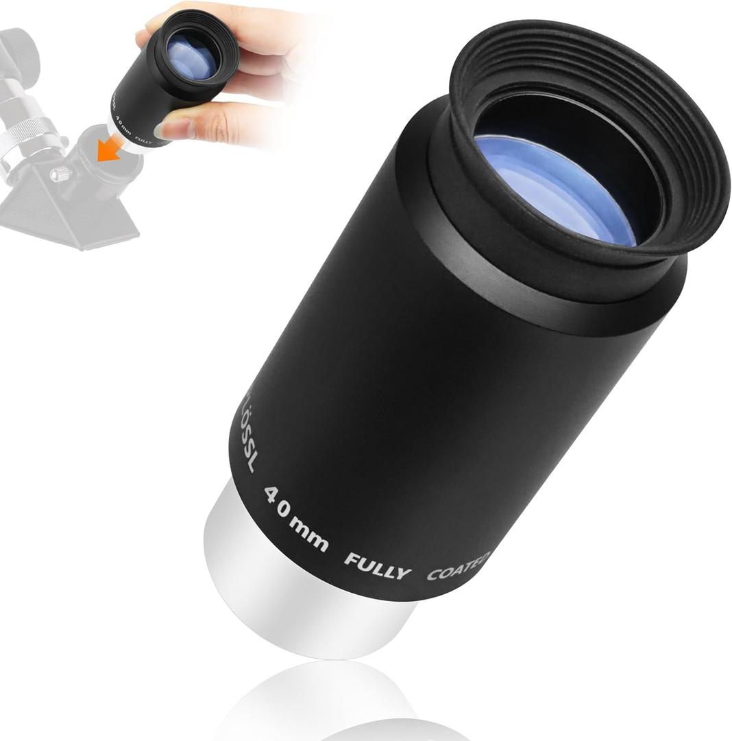 Astromania 1.25" 40mm Plossl Telescope Eyepiece - 4-Element Plossl Design - Threaded for Standard 1.25inch Astronomy Filters
