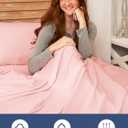 Extra Deep Cal King Fitted Sheet - Hotel Luxury Single Fitted Sheet Only - Easily Fits 18 inch to 24 inch Mattress - Ultra Soft, Wrinkle Free with Extra Deep Pockets - Breathable & Comfy - Baby Pink