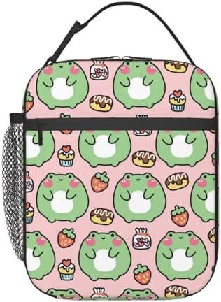 Insulated Lunch Box for Girls Boys Women Kids Frog Lunch Box for Work,Picnic,School,Travel,Hiking, Beach or Fishing Polyester Frog Lunch Bag Cute Frog