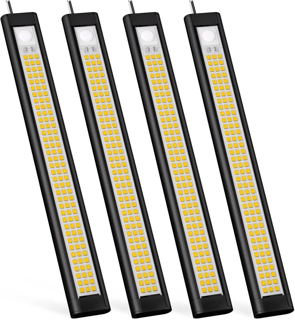 GZV 12V LED Light Strip, 12 Volt Light Bar, Enclosed Trailer Lights, LED Light for RV Interior, String Lights for Trailer, Shed, Track, Van, RV(4Pack, 4000K, Black)