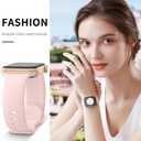 3 Pack Sport Bands Compatible with Apple Watch Band 38mm 40mm 41mm ,Silicone Waterproof Strap for iWatch Apple Watch Series 11 10 9 Ultra 8 7 6 5 4 3 2 1 SE Women Men (Starlight/Pink Sand/Milk Tea/White/Smoke Violet/Black)