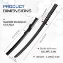 Polypropylene Katana Sword with ABS Sheath Black Japanese Training Samurai Sword Katana Training Martial Practice Blunt Longsword for Men Women Cosplay Full Length 80 cm