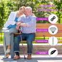 supregear Folding Cane, 5-Level Adjustable Height Walking Stick Lightweight Collapsible Portable Travel Cane with Wrist Strap and T Handle for Elderly Disabled Men Women (Purple Floral)